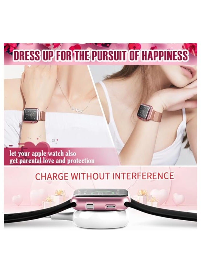 ELMO3EZZ 45mm Cover Soft TPU Anti-Scratch Lightweight 45mm Iwatch Case All-Around Screen Protector, Optional Cases Compatible with Apple Watch Series 9/8/7 Series SE2/6/SE/5/4 Series 3/2/1 - Pink - Image 3