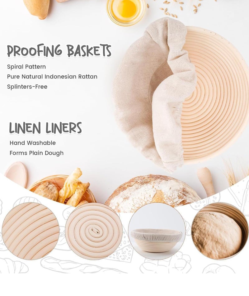 CartHome Bread Basket,Sourdough Bread Basket,Sourdough Fermentation Set,Suitable for Home Baking and Bakery Use,Perfect for Gifting to Baking Enthusiasts - Image 4