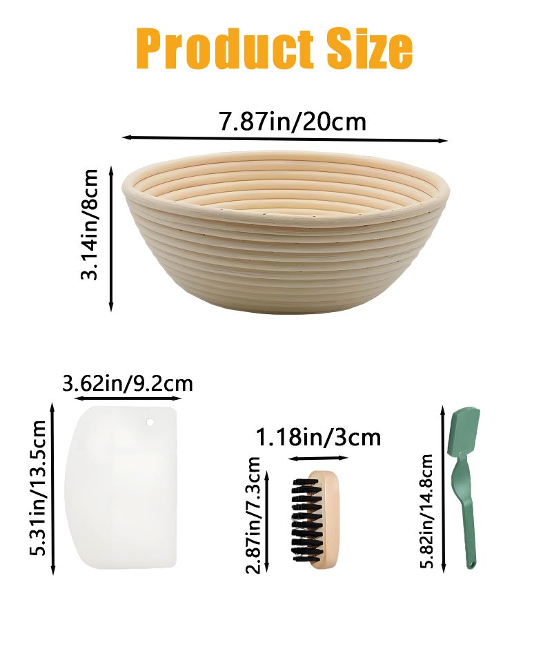 CartHome Bread Basket,Sourdough Bread Basket,Sourdough Fermentation Set,Suitable for Home Baking and Bakery Use,Perfect for Gifting to Baking Enthusiasts - Image 2