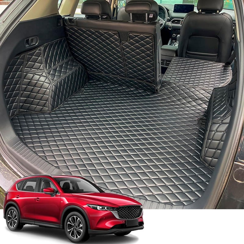 7DEEKEI Cargo Mat Compatible with 2017-2022 Mazda CX-5 CX5 Trunk Mat and Rear Backrest Mat Cargo Liners All Weather | (and Rear Left and Right Side Panels) Cargo Liners - Image 1
