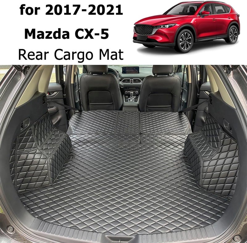 7DEEKEI Cargo Mat Compatible with 2017-2022 Mazda CX-5 CX5 Trunk Mat and Rear Backrest Mat Cargo Liners All Weather | (and Rear Left and Right Side Panels) Cargo Liners - Image 5