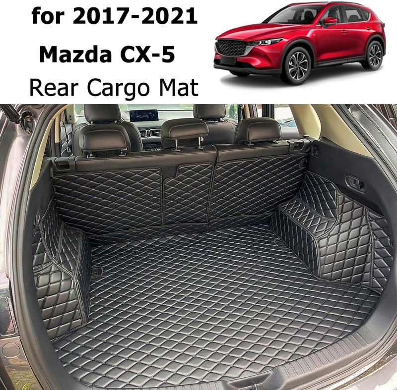 7DEEKEI Cargo Mat Compatible with 2017-2022 Mazda CX-5 CX5 Trunk Mat and Rear Backrest Mat Cargo Liners All Weather | (and Rear Left and Right Side Panels) Cargo Liners - Image 4