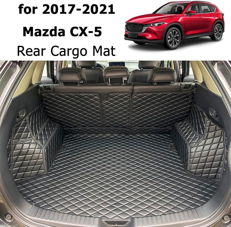 7DEEKEI Cargo Mat Compatible with 2017-2022 Mazda CX-5 CX5 Trunk Mat and Rear Backrest Mat Cargo Liners All Weather | (and Rear Left and Right Side Panels) Cargo Liners - Image 2