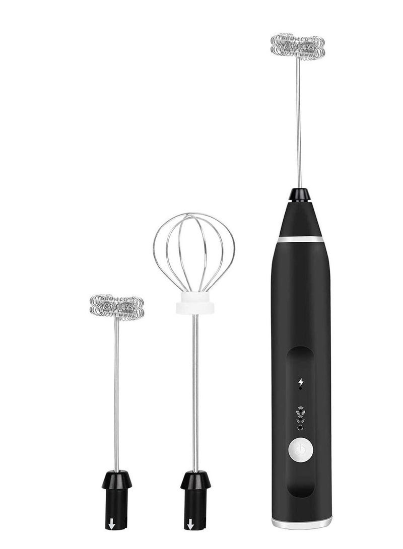 Milk Frother, Handheld Electric Foam Maker for Lattes - Whisk Drink Mixer with 2 Stainless Whisks, 3-Speed Adjustable, Mini Foamer for Cappuccino, Frappe, Matcha, Hot Chocolate - Image 1