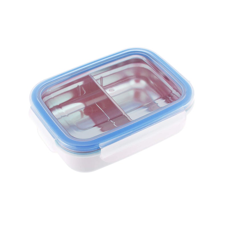 Innobaby Keepin Fresh Stainless Steel Divided Bento Snack Box with Lid for Kids and Toddlers BPA Free 11 oz Blue - Image 2
