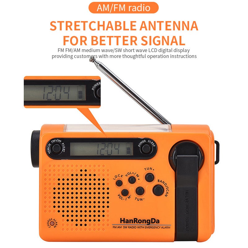 Hrd900 Radio Disaster Prevention Emergency Full Band Radio Solar Charging Lighting Mobile Portable Radio - Image 4