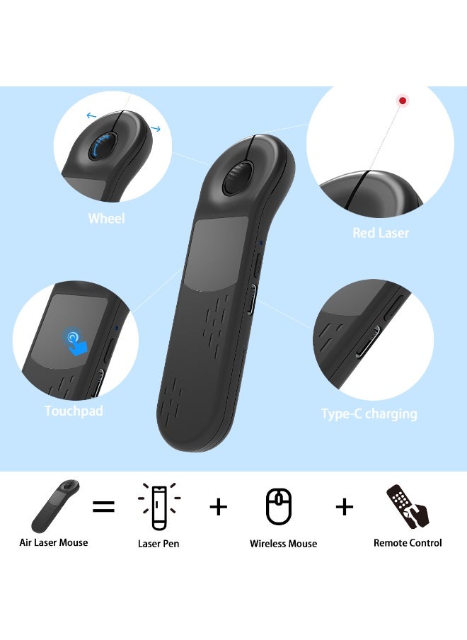 Generic Xring D13 Pro Multi-Functional Air Laser Mouse, Presentation Clicker, PowerPoint Remote, Hyperlink Volume Wireless Presenter Remote Pointer, USB Slide Advancer PPT Clicker for Computer Laptop Mac  - Image 2