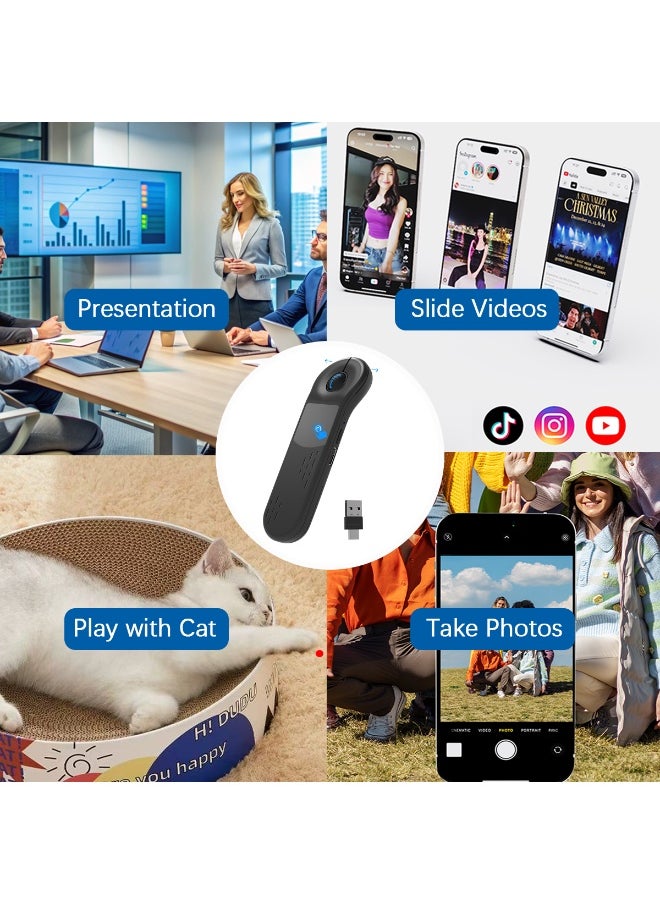 Xring D13 Pro Multi-Functional Air Laser Mouse, Presentation Clicker, PowerPoint Remote, Hyperlink Volume Wireless Presenter Remote Pointer, USB Slide Advancer PPT Clicker for Computer Laptop Mac