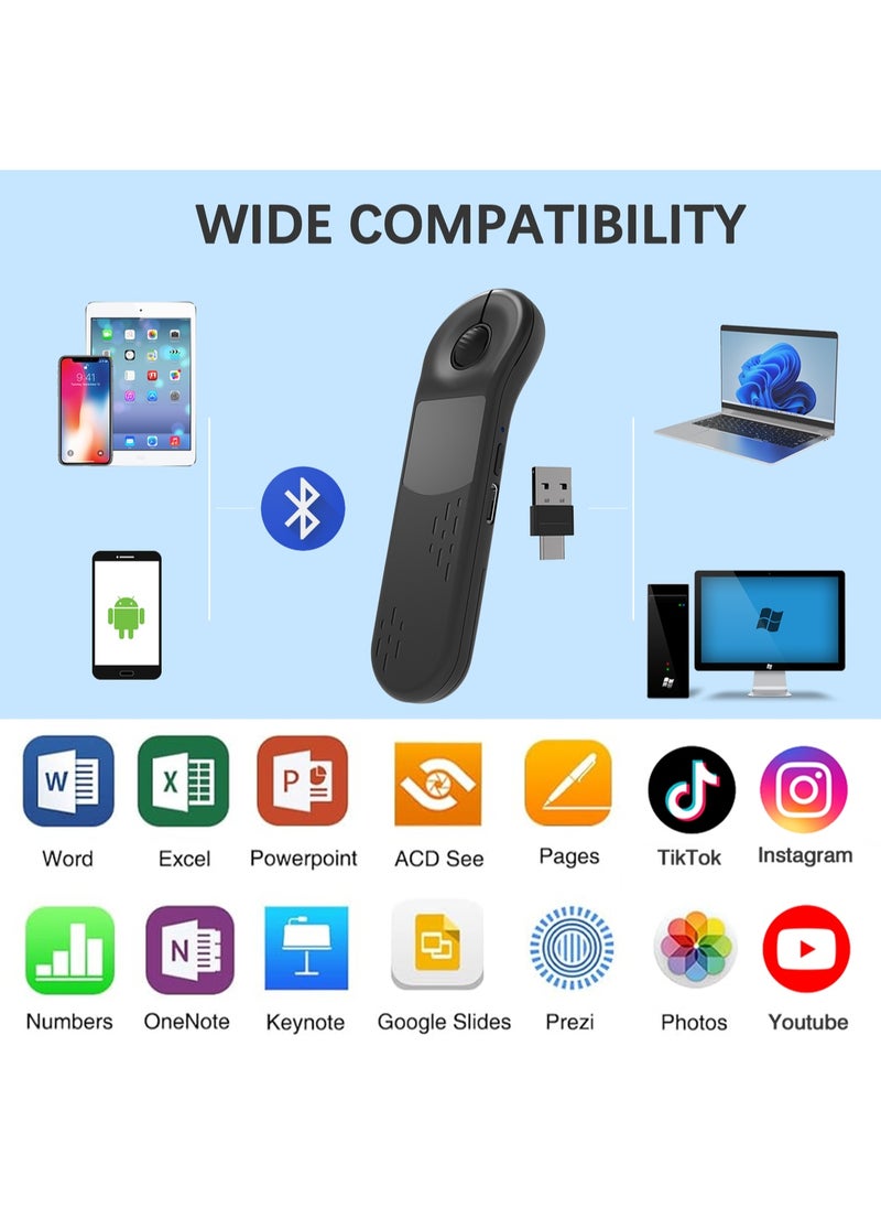 Xring D13 Pro Multi-Functional Air Laser Mouse, Presentation Clicker, PowerPoint Remote, Hyperlink Volume Wireless Presenter Remote Pointer, USB Slide Advancer PPT Clicker for Computer Laptop Mac