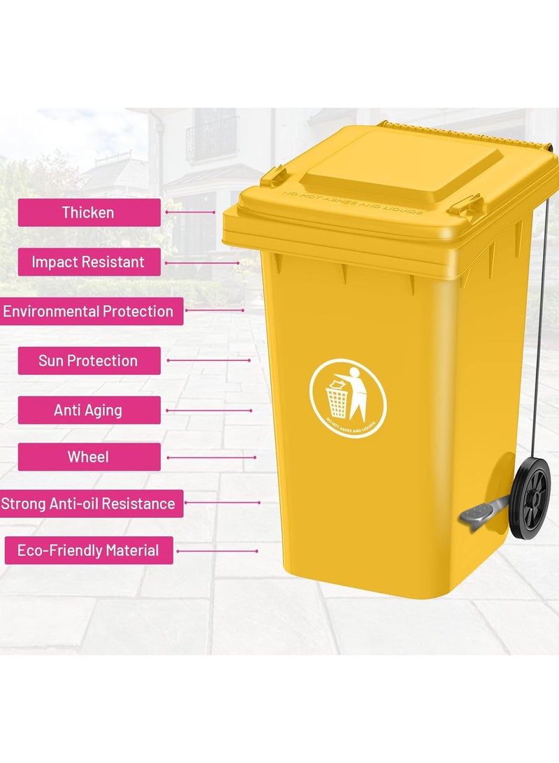Festive Gallery Garbage Bin 120 Litre with wheel and pedal - Heavy Duty Kitchen Dust Bin Outdoor Recycle Trash Can Large Industrial Waste bin Trash bin (Yellow) - Image 5