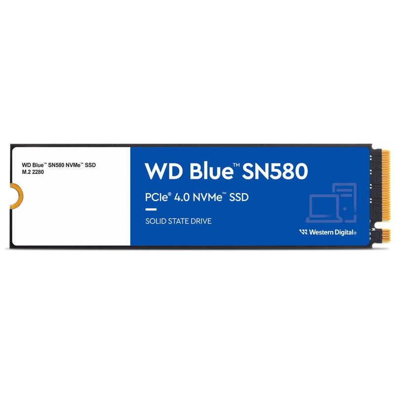 Western Digital Western Digital 1TB WD Blue SN580 NVMe Internal Solid State Drive SSD - Gen4 x4 PCIe 16Gb/s, M.2 2280, Up to 4,150 MB/s - WDS100T3B0E - Image 1