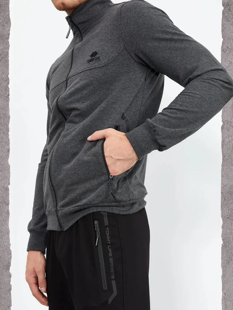 تومي لايف TOMMY Men's Zip-Front Sweatshirt And Pants Set
