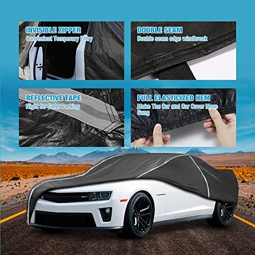BERKSYDE Waterproof Car Cover Compatible for Chevy Camaro 2010-2024 All Weather 6 Layers Full Car Cover with Storage Bag - Image 3