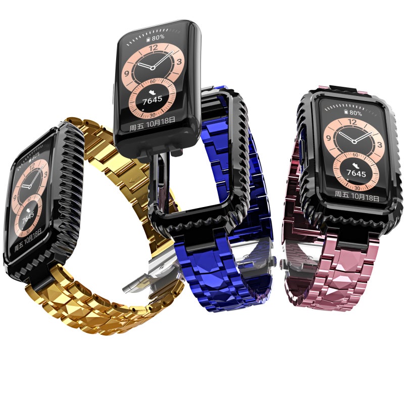 erorex For Huawei Band 6 / Honor Band 6 Stainless Steel Watch Band(Rose Gold) - Image 3