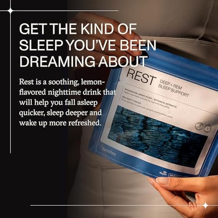 Synchro Rest Sleep Supplement - Magnesium L-Threonate Powder with L-Theanine, Glycine, Lemon Balm Extract & Apigenin - Melatonin-Free Magnesium Powder for Sleep - Sweet Lemon Flavor - 30 Servings - Image 3