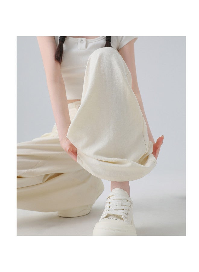 Baleno summer Fashion High-waisted Draped Thin Breathable Textured Versatile Wide-leg Pants For Women - Image 2