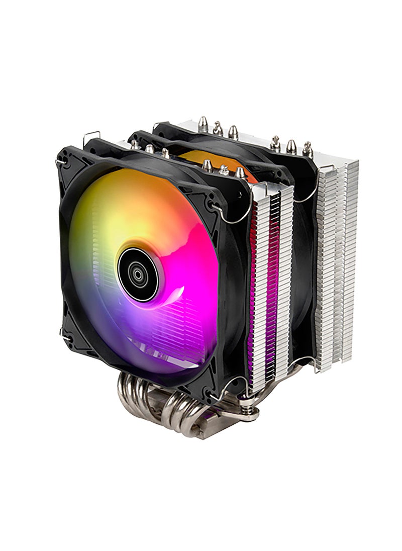SilverStone - مبرد وحدة المعالجة المركزية Hydrogon D120 ARGB ثنائي البرج مزود بـ 6 أنابيب حرارية ومراوح ARGB مزدوجة مقاس 120 مم - Image 1