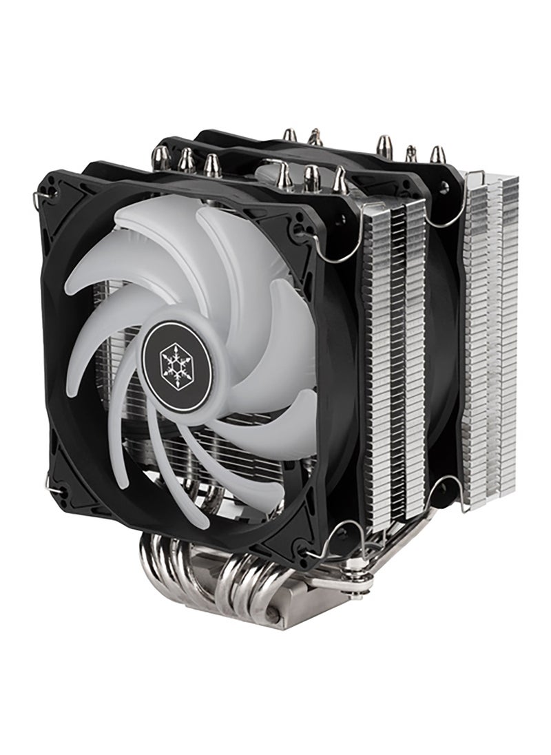 SilverStone - مبرد وحدة المعالجة المركزية Hydrogon D120 ARGB ثنائي البرج مزود بـ 6 أنابيب حرارية ومراوح ARGB مزدوجة مقاس 120 مم - Image 1