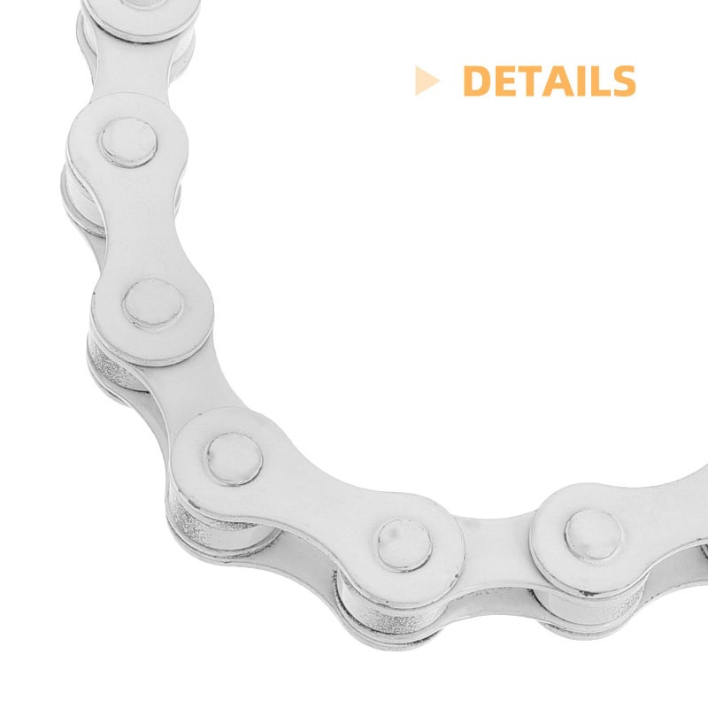 White Steel Single Speed Bicycle Chain for Mountain and Fixed Gear Bikes - Image 4
