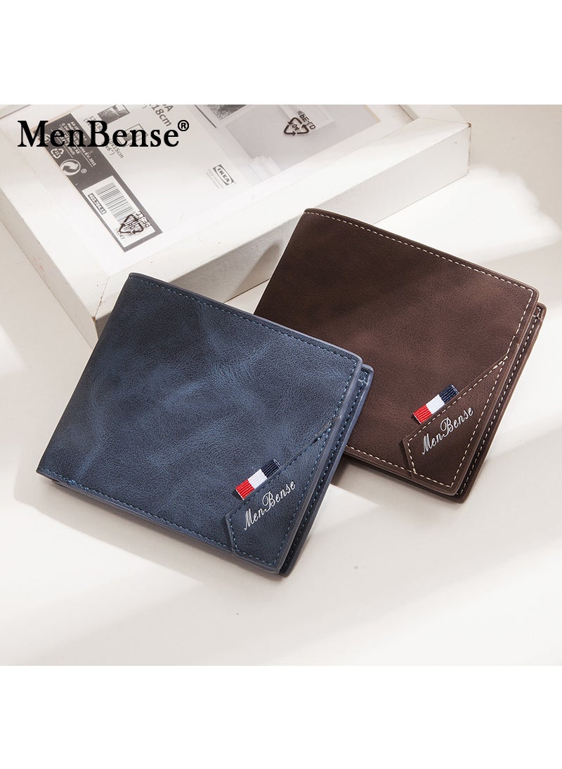 MenBense - Business Men's Wallet Short Wallet Card Holder Document Bag 12*9.5*1.5cm - Image 1