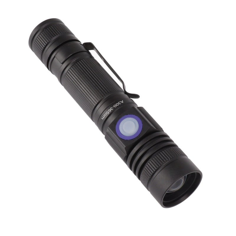 365nm Uv Flashlight Usb Rechargeable Aluminum Body Ipx4 Waterproof - Clip Design Portable Handheld Uv Flashlight For Resin Curing Pet Urine Detection Home And Industrial Use - Image 4
