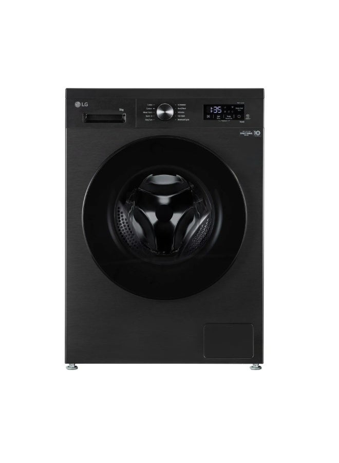 LG 9 kg Front Load Washing Machine, LVF0900PBGB Black - Image 1