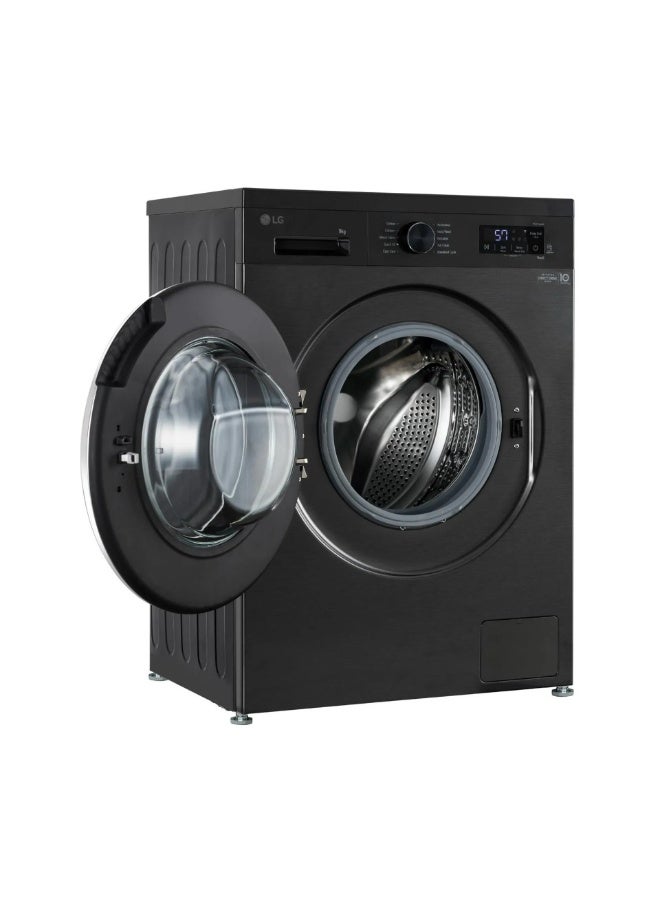 LG 9 kg Front Load Washing Machine, LVF0900PBGB Black - Image 4
