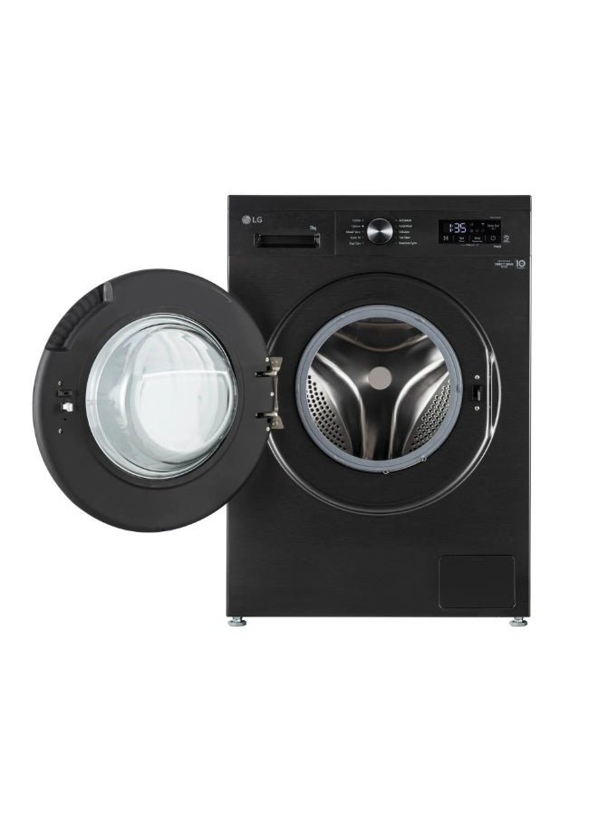 LG 9 kg Front Load Washing Machine, LVF0900PBGB Black - Image 2