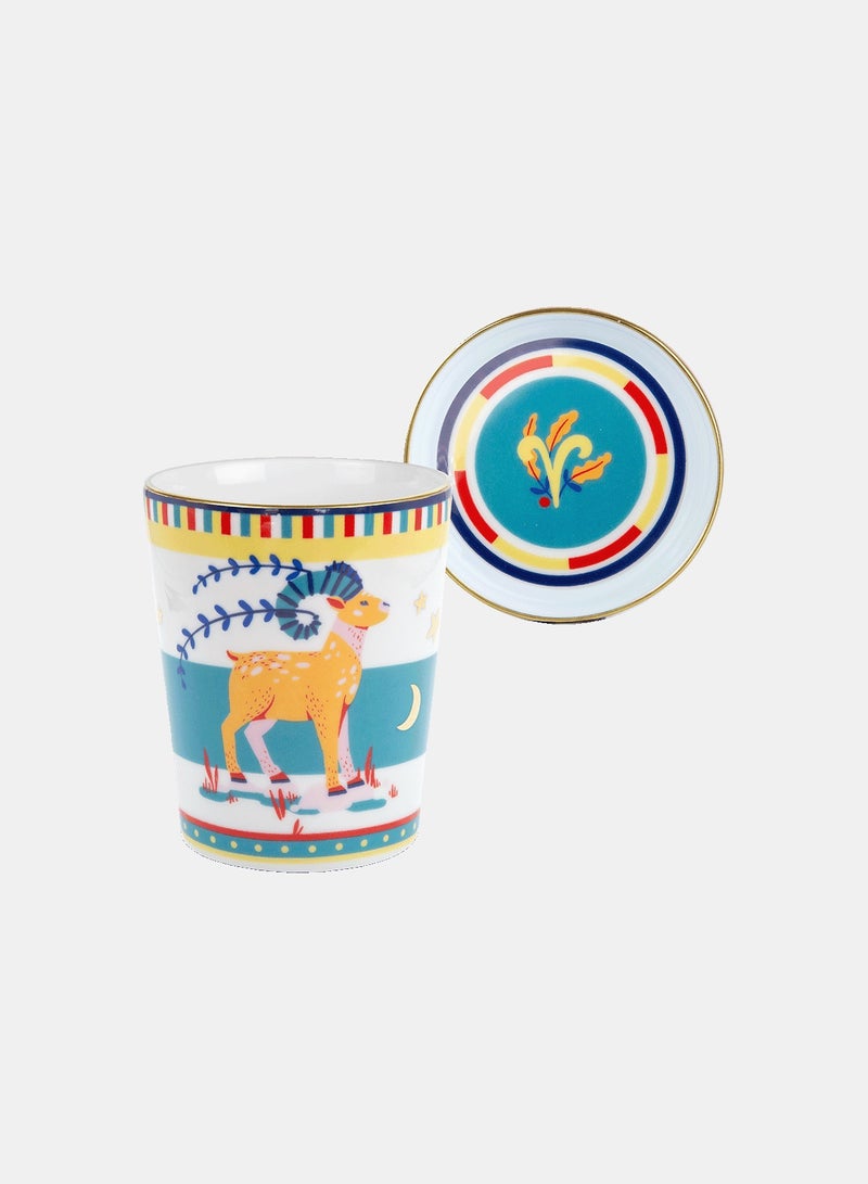 Baci milano Porcelain Cup with Lid/Saucer – Aries (Ø 9 cm, H 12 cm) - Image 1