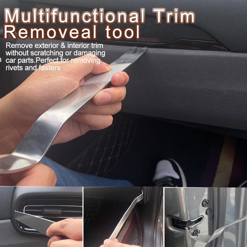 Hibucuo 6 Piece Trim Wedges + Lever Tool Car Set Made of Stainless Steel, Heavy Duty Car Disassembly Tools Set; Trim Tool - Door Trim Tool, Edeöweile Car, Car Trim Tool - Image 3