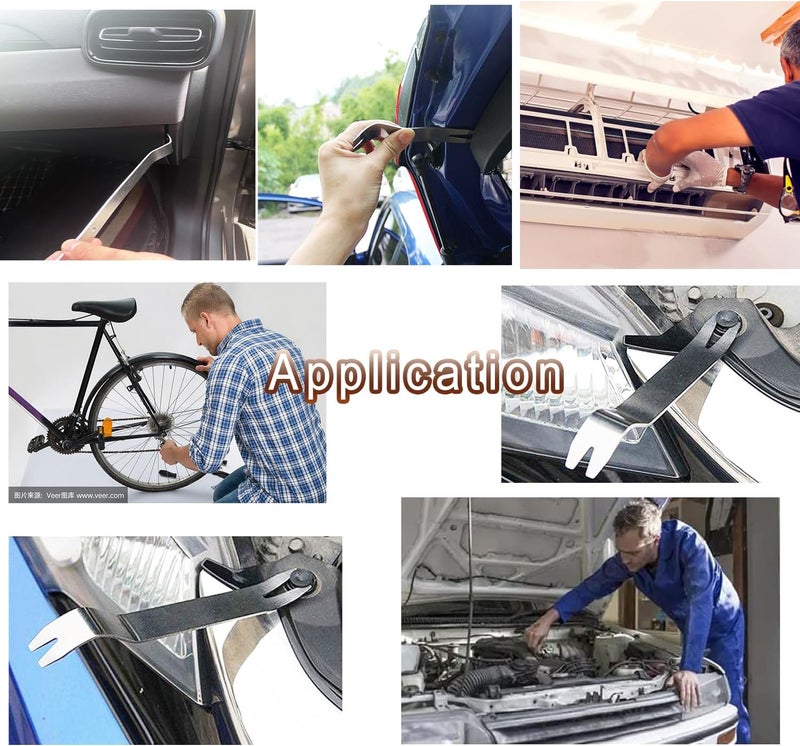 Hibucuo 6 Piece Trim Wedges + Lever Tool Car Set Made of Stainless Steel, Heavy Duty Car Disassembly Tools Set; Trim Tool - Door Trim Tool, Edeöweile Car, Car Trim Tool - Image 5