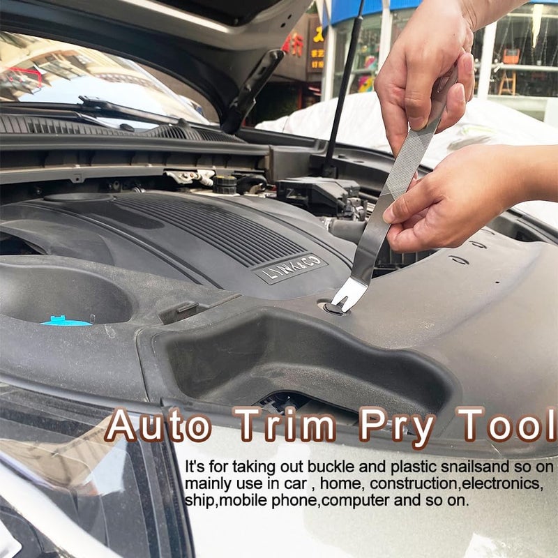 Hibucuo 6 Piece Trim Wedges + Lever Tool Car Set Made of Stainless Steel, Heavy Duty Car Disassembly Tools Set; Trim Tool - Door Trim Tool, Edeöweile Car, Car Trim Tool - Image 2