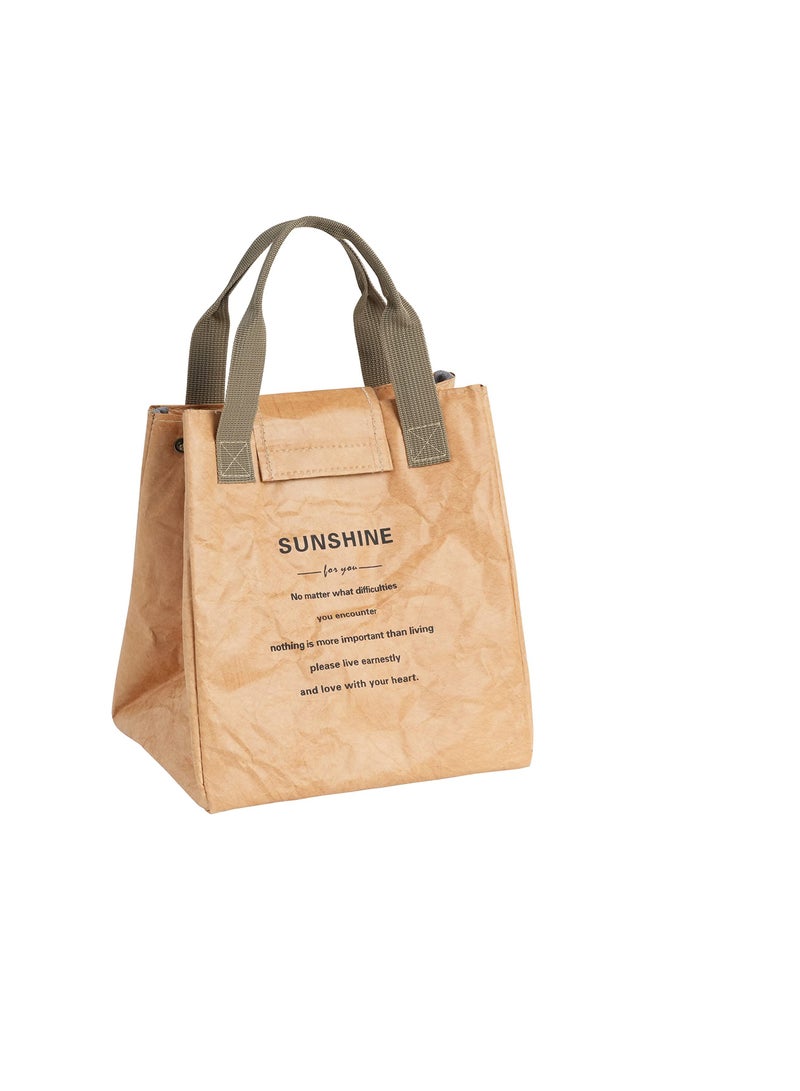 SOLARAE Insulated Lunch Bag, Women Reusable Lunch Bag, Lightweight Tyvek Insulated Lunch box Lunch Tote for Office Work Picnic Travel, Lightweight and Water-Resistant, Easy to Clean Beige Lunch Bag - Image 1