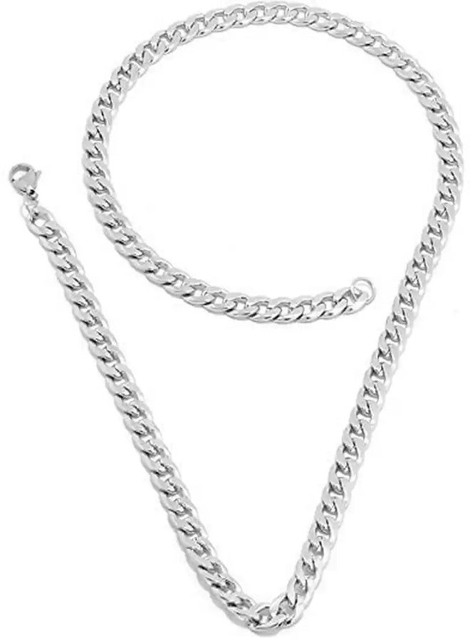 IGA COLLECTION Unique Silver Trendy look Stylish Chain for Boys & Girls Metal Chain with Elegant Design | Comfortable Duarble Eaveryday, Ocassional Wear Eye-Cathcy Pattern Chain - Image 4