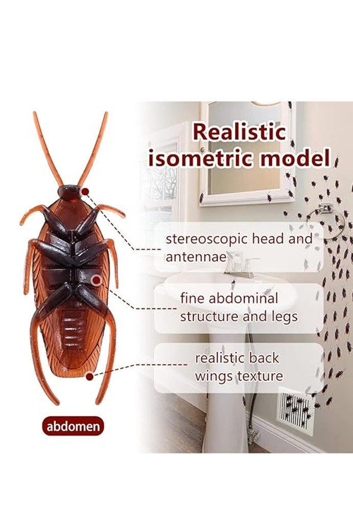 Unewshi Pretty Realistic Fake Roaches 50PCS, Fake Cockroaches Great Way to Play a Prank, Faux Cockroaches Lifelike Creepy Perfect for Halloween & prank - Image 3