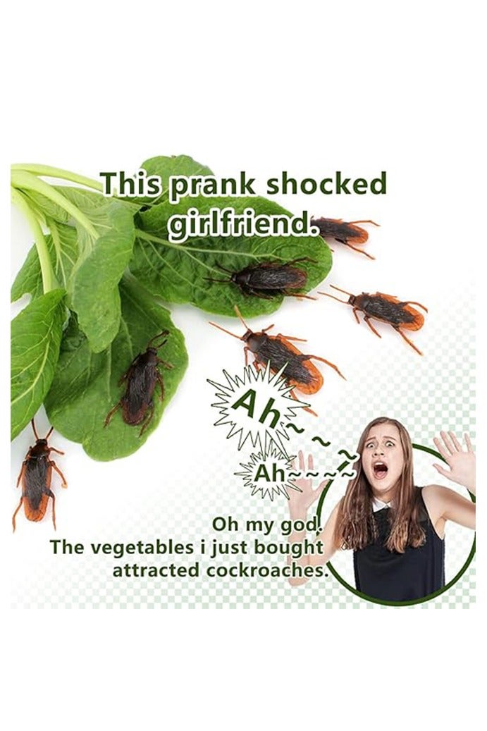 Unewshi Pretty Realistic Fake Roaches 50PCS, Fake Cockroaches Great Way to Play a Prank, Faux Cockroaches Lifelike Creepy Perfect for Halloween & prank - Image 5