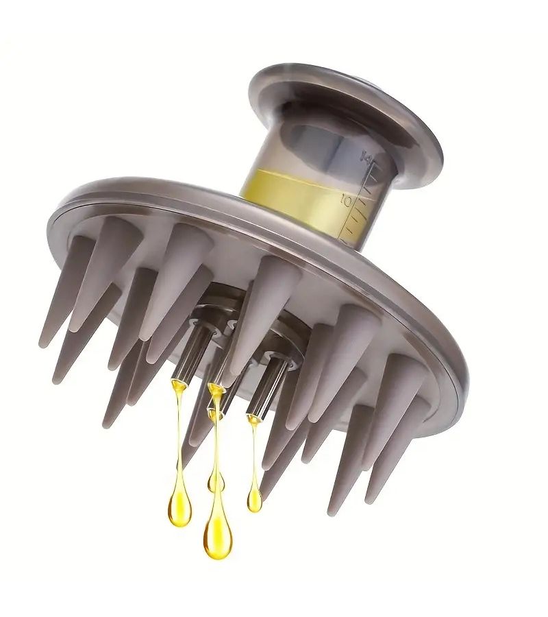 Gray Scalp Massage Brush for Hair Growth and Dry Scalp Care - Image 4
