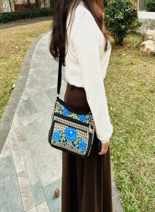 PHEVOS Hobo Crossbody Handbag for women, Hippie Shoulder Bags Purse Vintage Ethnic Tribal Embroidered Boho Hippie for Ladies - Image 3