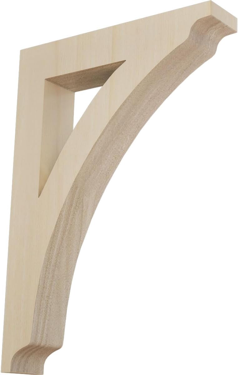 Ekena Millwork BKTW01X08X12THRW Large Thorton Wood Wood Brackets, 1 3/4"W x 8 1/2"D x 12"H , Rubberwood - Image 1