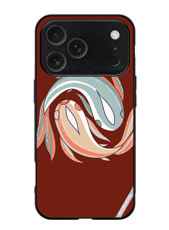 VR CREATIVE Protective Case Cover For Apple iPhone 17 Pro Max Japanese Stylized Colored Fish In Orange And Blue Design Multicolour