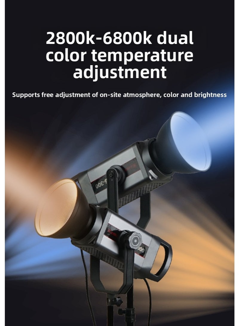 Shunyi Ottocast 300W Photography Light with Dual Handles – COB Studio & Live Streaming Fill Light, 2800K–6800K Adjustable Color Temperature, Durable Metal Body, Universal Bowens Mount - Image 5