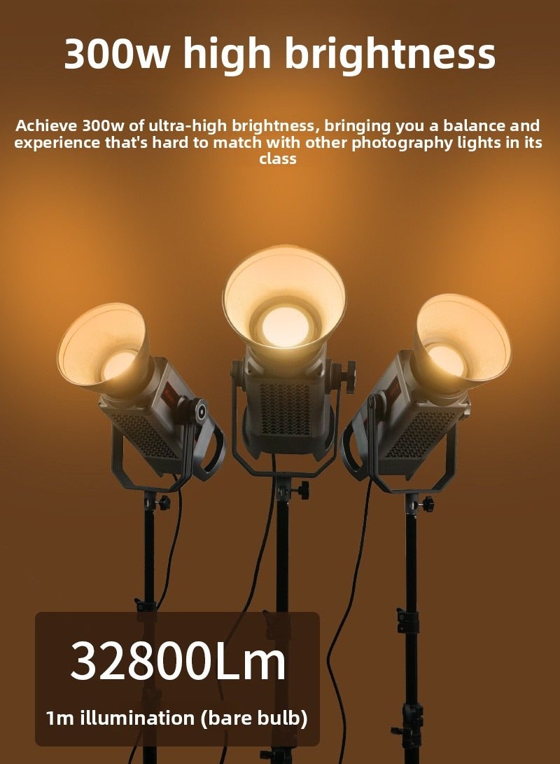 Shunyi Ottocast 300W Photography Light with Dual Handles – COB Studio & Live Streaming Fill Light, 2800K–6800K Adjustable Color Temperature, Durable Metal Body, Universal Bowens Mount - Image 2