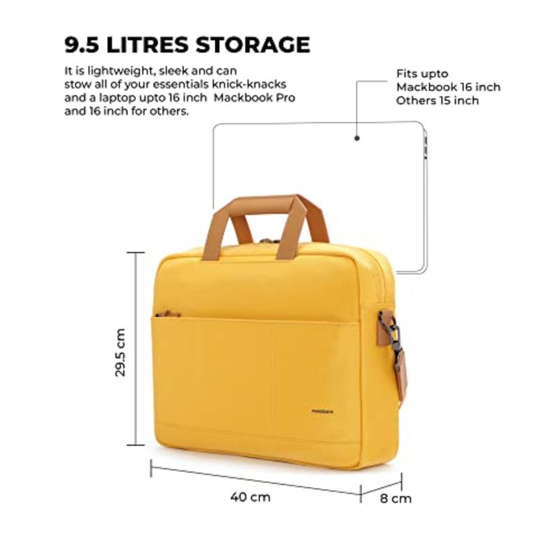 Business briefcase with adjustable shoulder strap, vegan leather, black, water-resistant and fits up to 15.6-inch laptops - Image 3