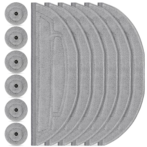 BTRSOLUS 12 عبوة من وسادات الممسحة البديلة لروبوت مكنسة روبوروك S8 ماكس V ألترا S8 ماكس ألترا 6 عبوات من قماش الممسحة مع وحدات الاهتزاز الصوتي المزدوج 6 عبوات من وسادات الممسحة الجانبية الملحقات