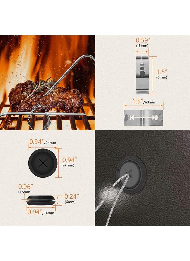 Bluejw - Upgraded 2-Pack Temp Meat Probe Replacement for Char-Griller Gravity Fed 980 Charcoal Grill, 3.5mm Plug Thermometer Probe Parts with Probe Grommets and Probe Clip - Image 1