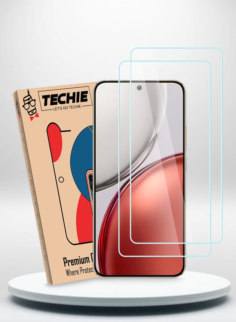 Techie 2 Pack Honor X9d 5G Screen Protector HD Tempered Glass – 9H Hardness, Anti-Glare, Anti-Bubble, Ultra-Thin 0.33mm with Rounded Edges & Easy Installation - Image 1