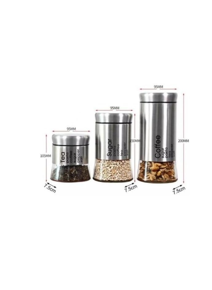 eces Stainless Steel Storage Jar Set, Airtight Glass Tank, Grain Tea Tank, Moisture-Proof, Light Fruit Powder, Dried Fruit Storage Box, Coffee Tank - Image 3
