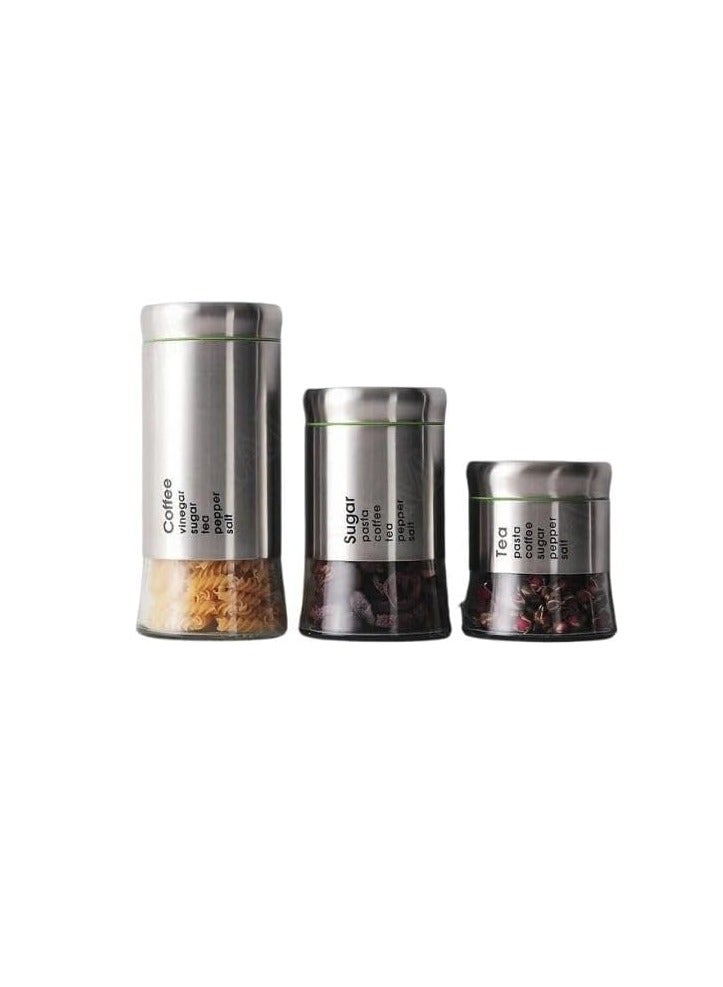 eces Stainless Steel Storage Jar Set, Airtight Glass Tank, Grain Tea Tank, Moisture-Proof, Light Fruit Powder, Dried Fruit Storage Box, Coffee Tank - Image 5