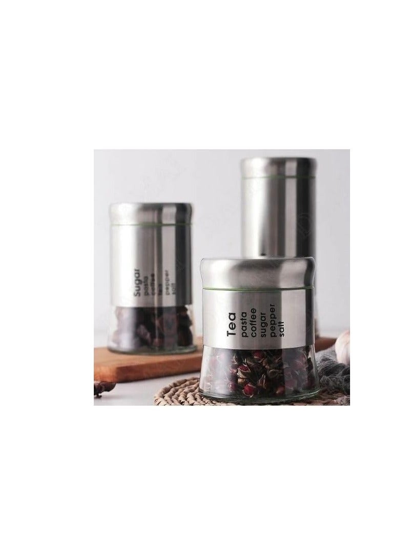 eces Stainless Steel Storage Jar Set, Airtight Glass Tank, Grain Tea Tank, Moisture-Proof, Light Fruit Powder, Dried Fruit Storage Box, Coffee Tank - Image 4