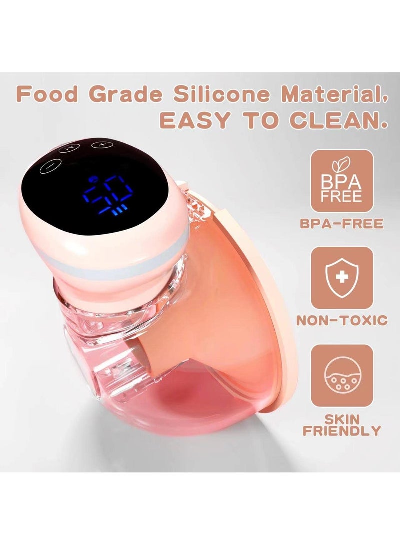 Wearable Breast Pump, Hands Free Electric Breast Pump for Breastfeeding, Painless  Comfort Portable Breast Pump, Food Grade Silicone, LCD Display, 2 Modes  9 Levels, 24mm Flange - Image 3